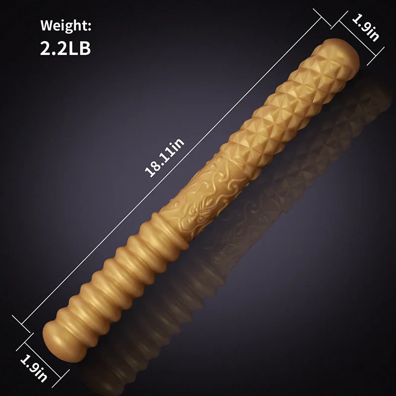 18.1Inch Extra Strong Texture Gold Liquid Silicone Double Sided Dildo