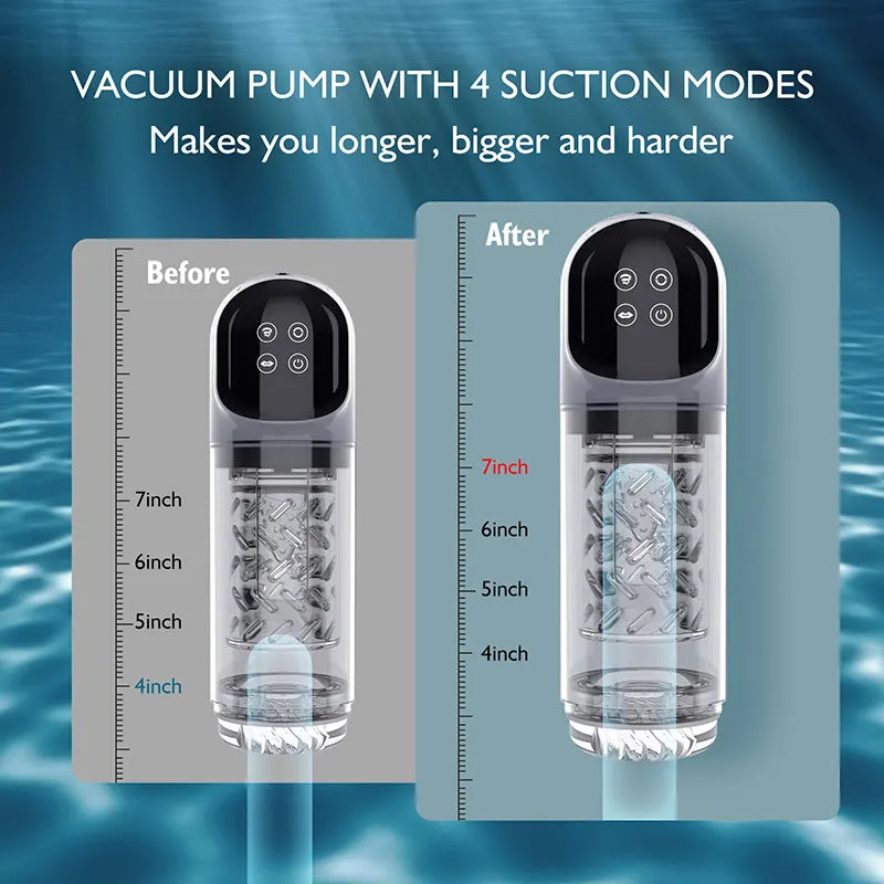 2 In 1 Touch Screen Blowjob Machine Dual Stimualtion Water Vacuum Pump