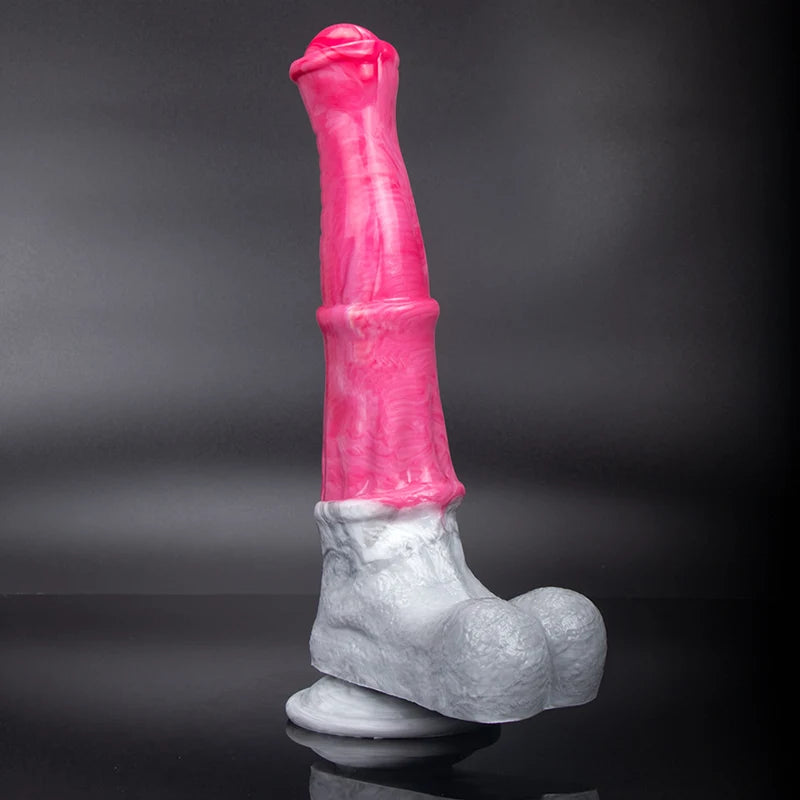 9.64Inch Realistic Long Pink Silicone Horse Dildo