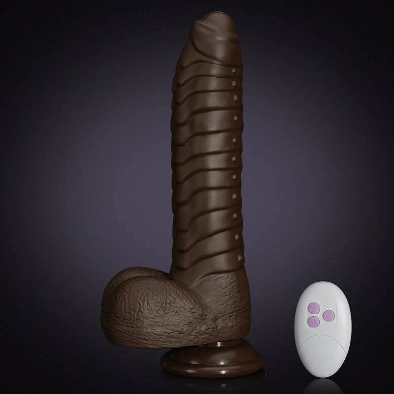 8.7Inch 3 Telescopic Modes Wireless Remote Control Heating Vibration Silicone Dildo