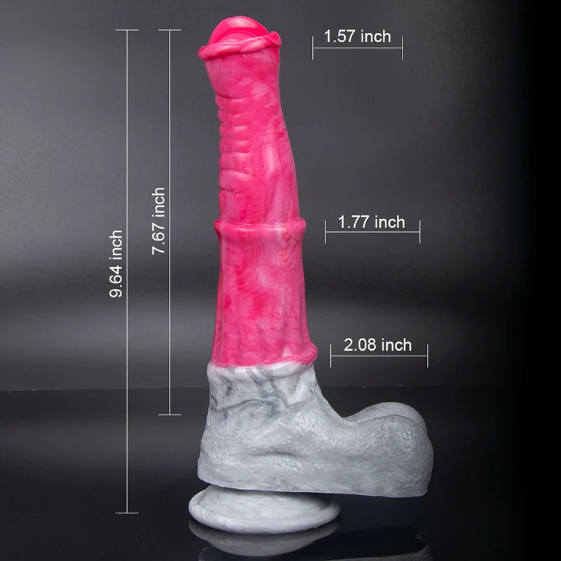 9.64Inch Realistic Long Pink Silicone Horse Dildo