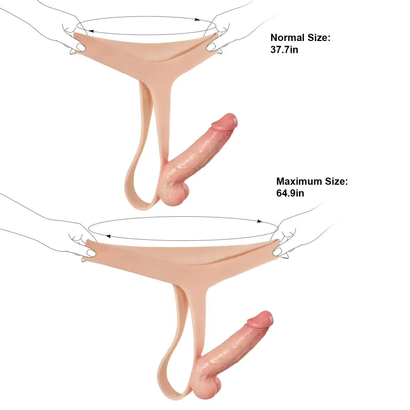 5.9" Ultra-Slim Sexy Thong Style Silicone Strap-On Dildo