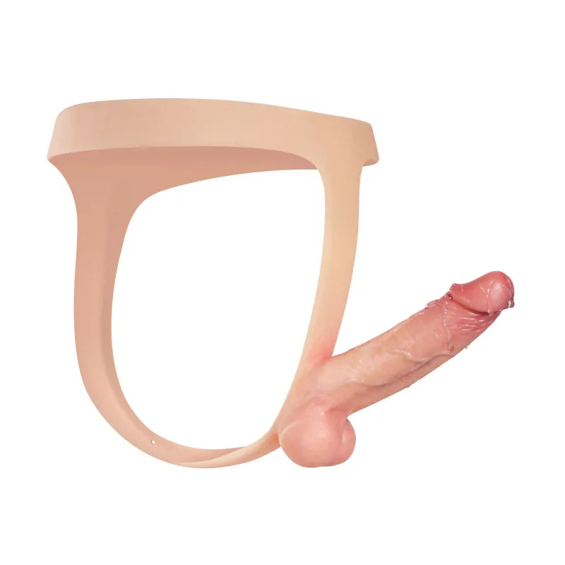 5.9" Ultra-Slim Sexy Thong Style Silicone Strap-On Dildo