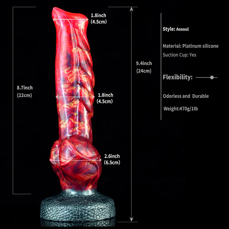 9.4Inch Large Realistic Wolf Dog Knot Dildo