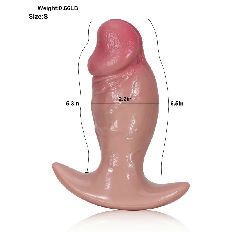 6.5"-8.4" Two Sizes Lifelike Silicone Anal Plug Dildo
