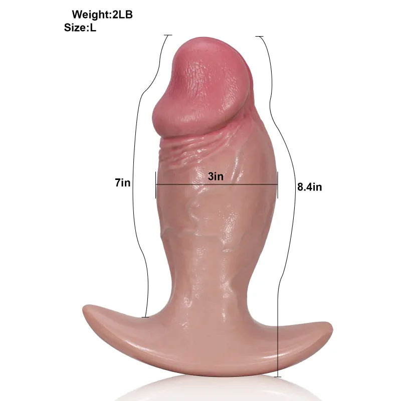 6.5"-8.4" Two Sizes Lifelike Silicone Anal Plug Dildo