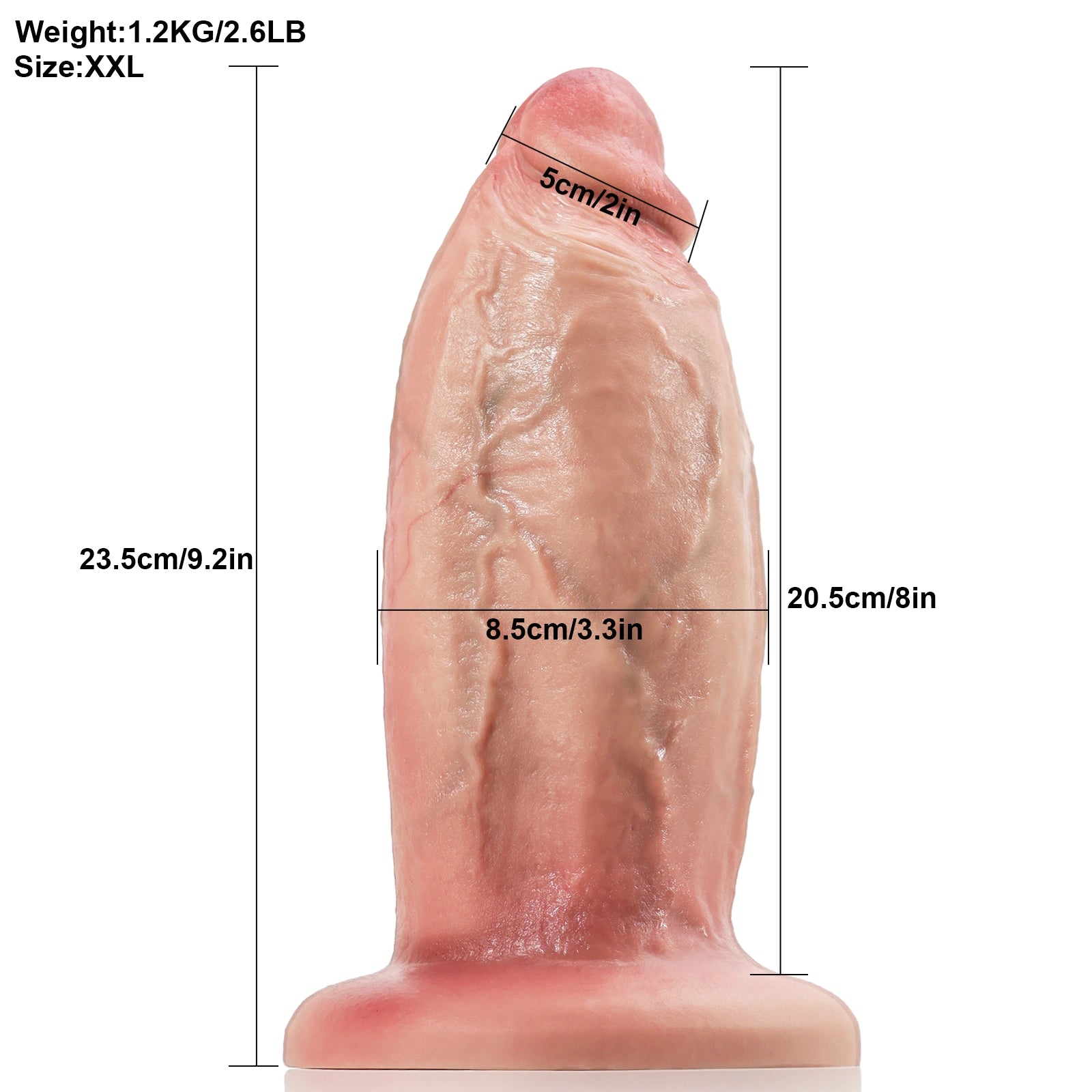6.7"-9.2" Ultra Thick Soft Anal Dildo