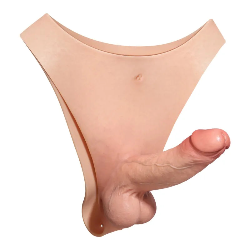 6.8" Wearable Solid Shaft Soft Balls Silicone Strap-On Dildo For Lesbian Couples