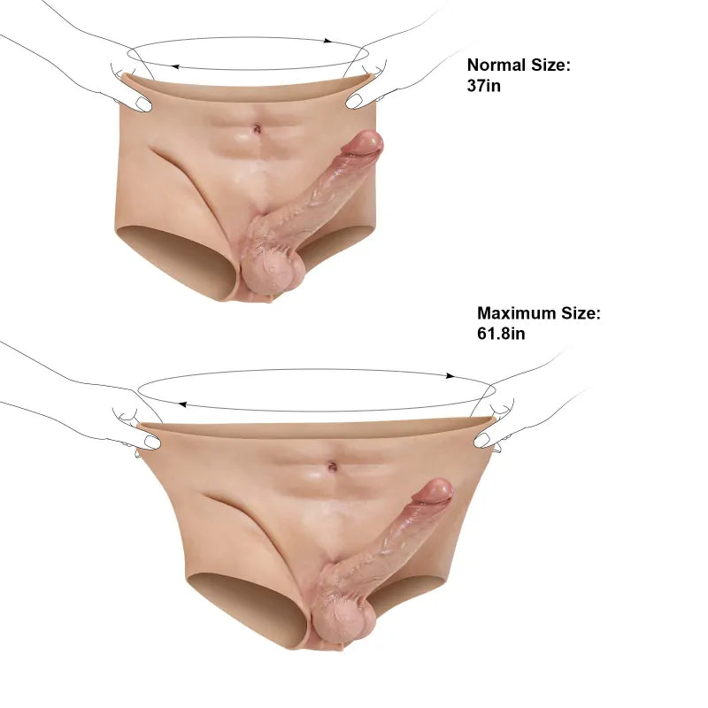 7.2" Full-Wrap Silicone Underwear Strap-On Dildo with Soft Cyber Skin