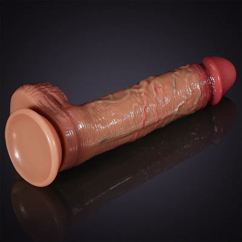 7.67Inch Ultra Realistic Textured Liquid Silicone Suction Cup Dildo