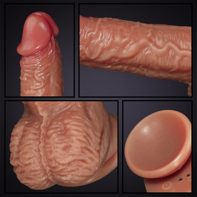 7.7Inch Telescopic Rocking Heating Liquid Silicone Electric Dildo