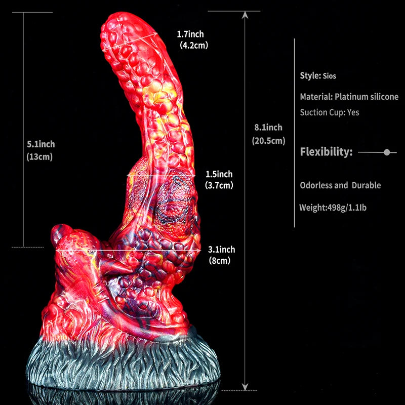 8.1Inch Realistic Large Base Silicone Dragon Dildo