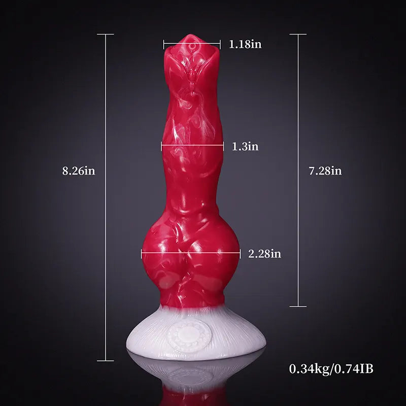 8.26Inch Liquid Silicone Thick Knot Dog Dildo