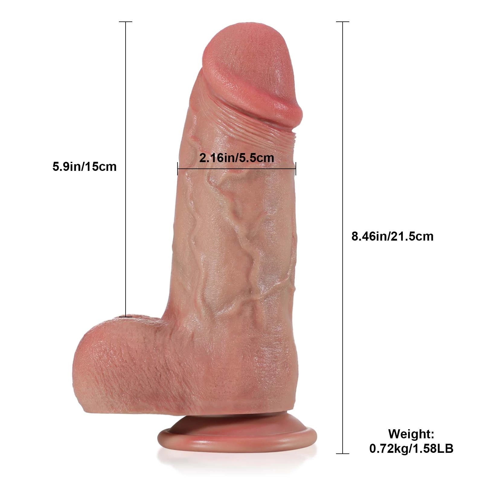 8.46" Lifelike Silicone Short Thick Dildo