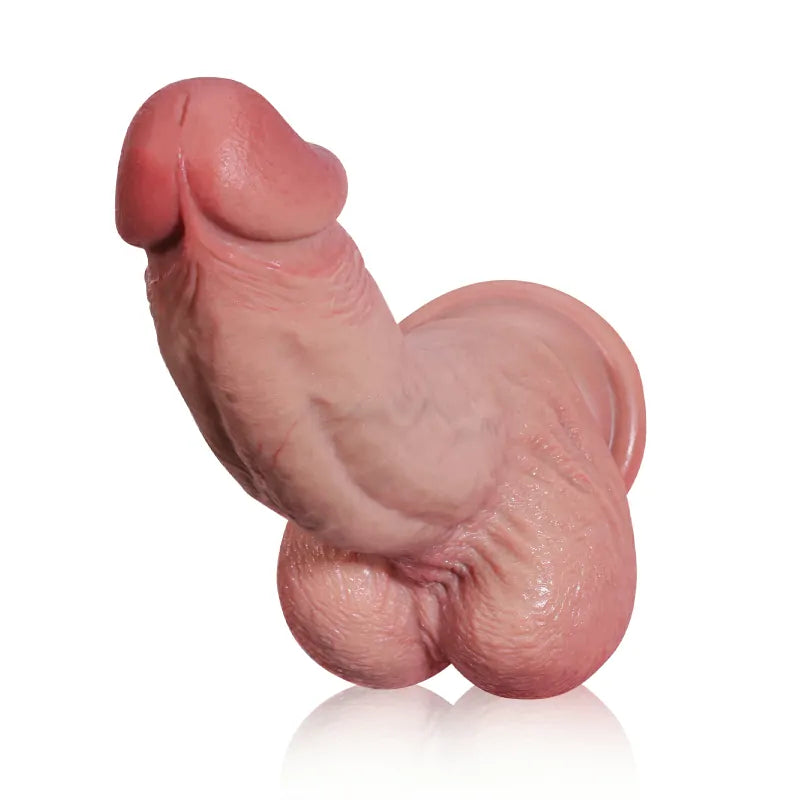 8.4" Real Dual Density Silicone Dildo with Bendable Keel