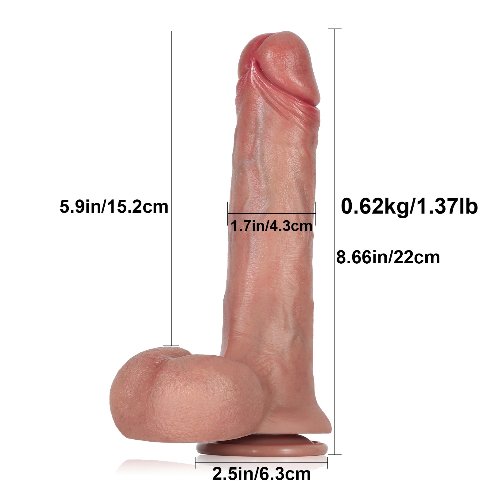 8.66" Realistic Pulsating Thrusting Dildo