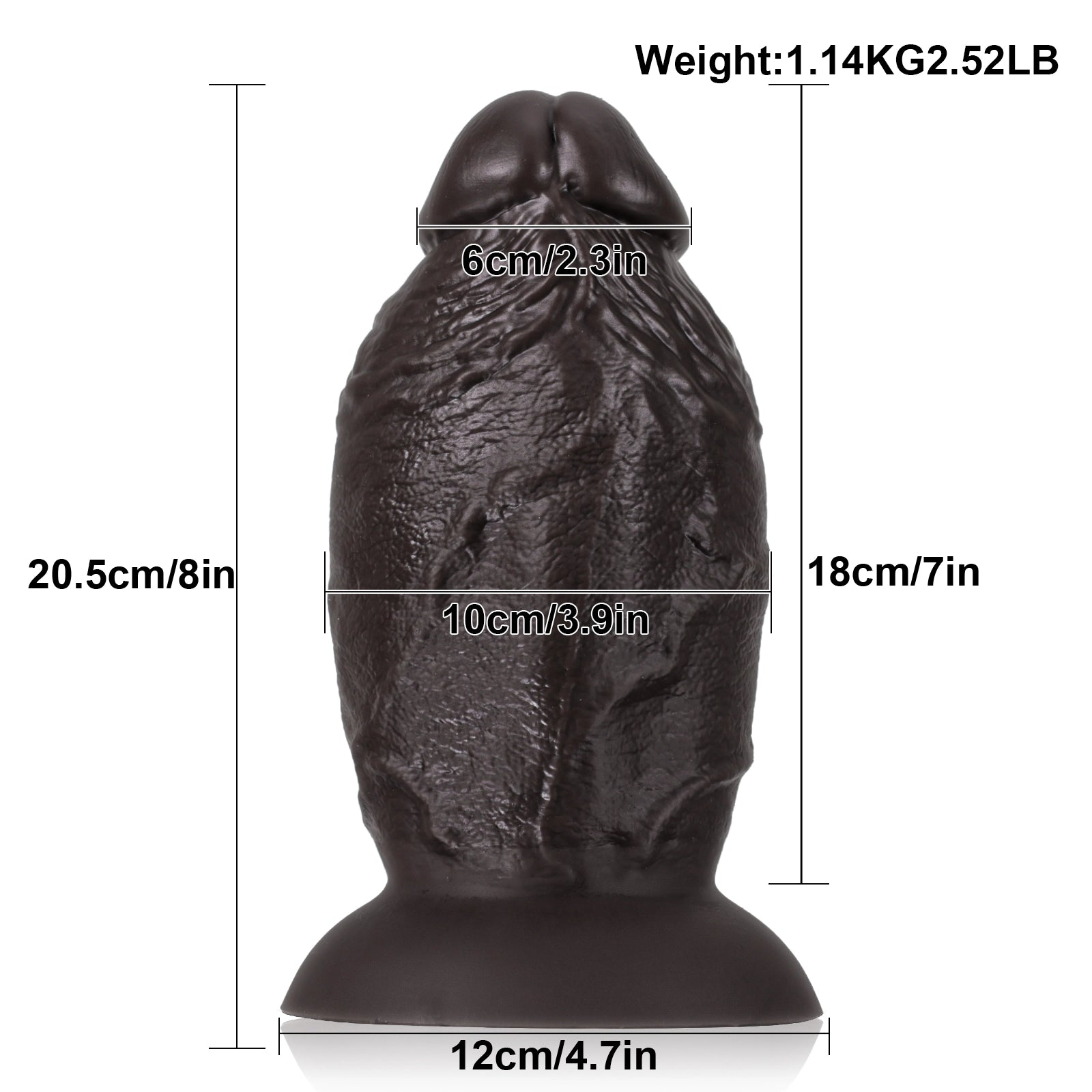 8" Ultra Black Thick Anal Dildo