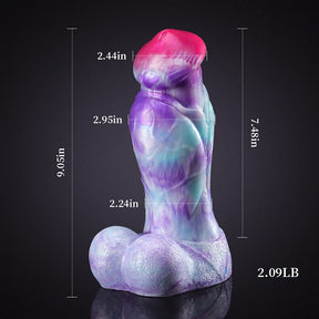 9.05Inch Lifelike Mixed Color Silicone Thick Dog Dildo