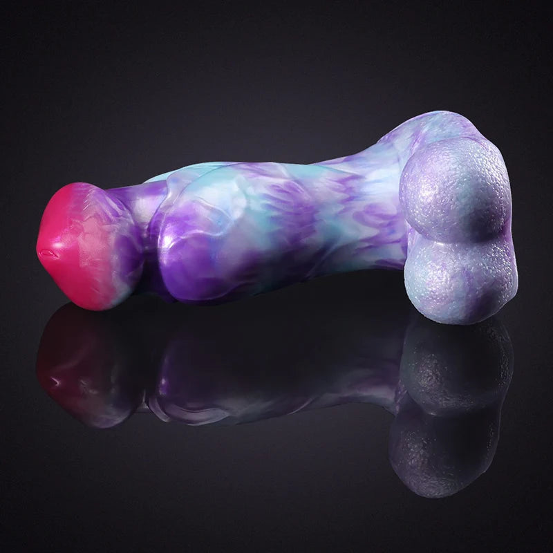 9.05Inch Lifelike Mixed Color Silicone Thick Dog Dildo