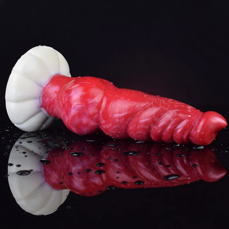 9.05Inch Multi-Knot Pointed Glans Silicone Dog Dildo