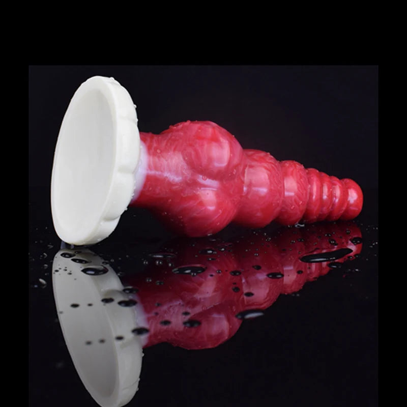 9.05Inch Multi-Knot Pointed Glans Silicone Dog Dildo