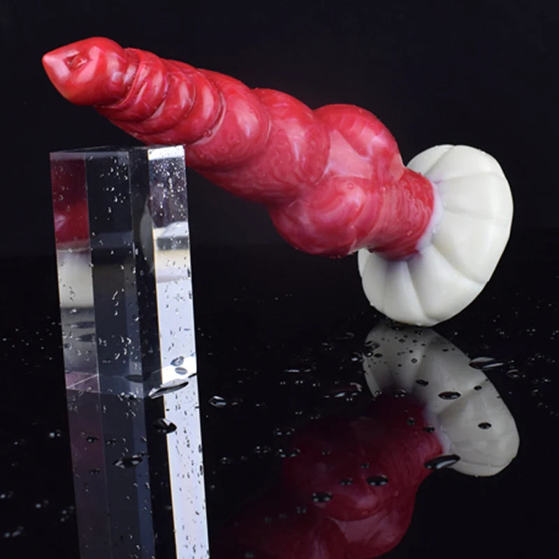 9.05Inch Multi-Knot Pointed Glans Silicone Dog Dildo