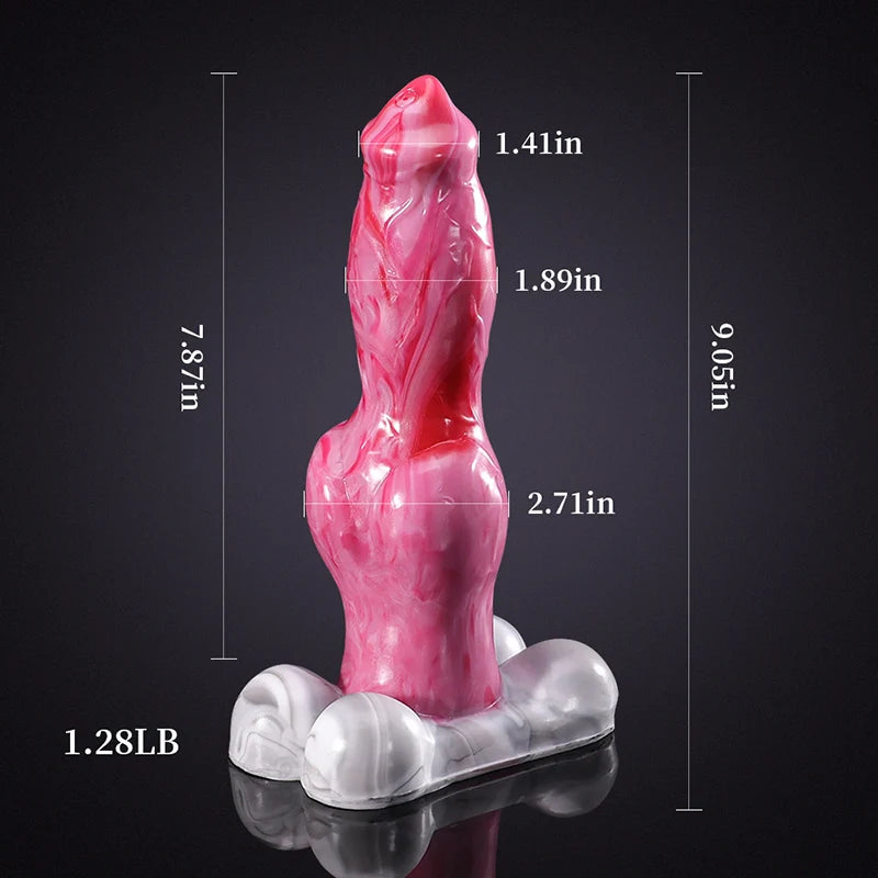 9.05Inch Silicone Dog Dildo With Realistic Big Knot