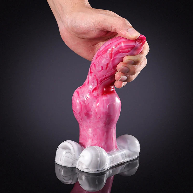 9.05Inch Silicone Dog Dildo With Realistic Big Knot