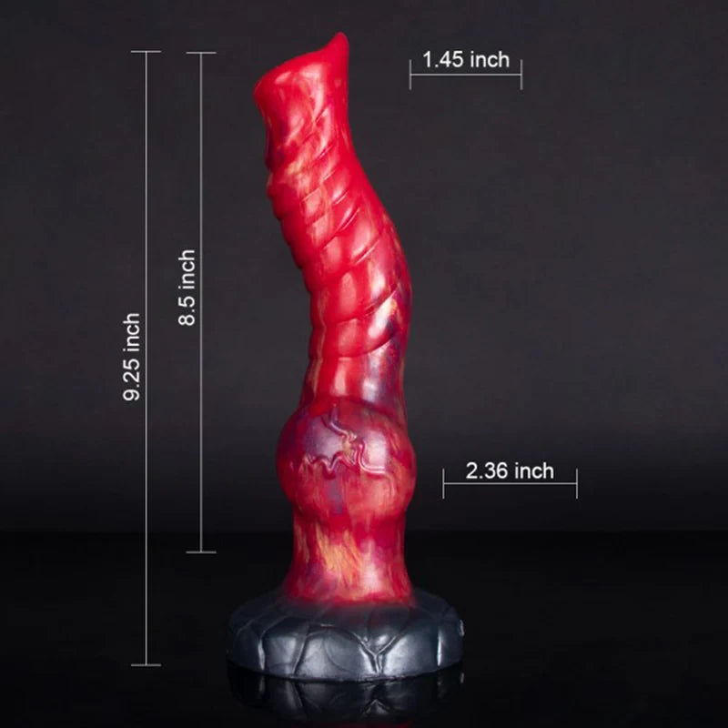 9.25Inch Mixed Color Silicone Wolf Dog Knot Dildo