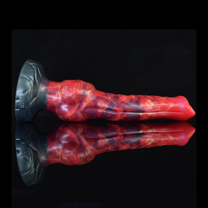 9.25Inch Mixed Color Silicone Wolf Dog Knot Dildo