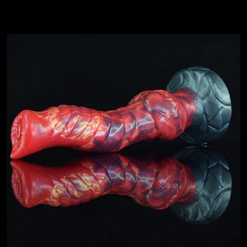 9.25Inch Mixed Color Silicone Wolf Dog Knot Dildo