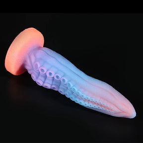 9.25Inch Pink Silicone Octopus Monster Dildo - Luminous Glow-In-The-Dark