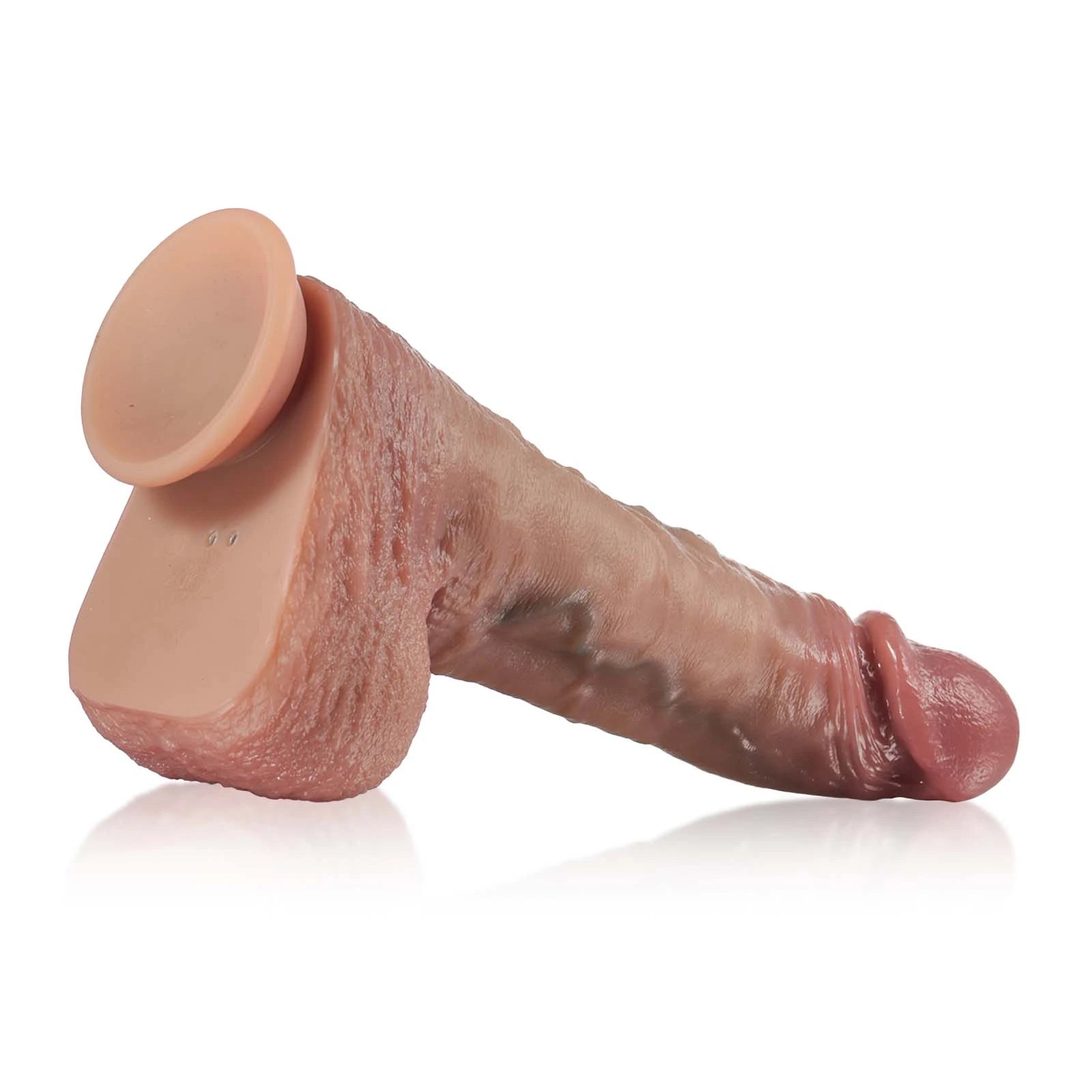 9.56" Thrusting Pulsating Vibrating Heating Curved Dildo