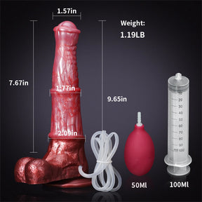 9.65Inch Silicone Knotted Squirting Big Horse Dildo