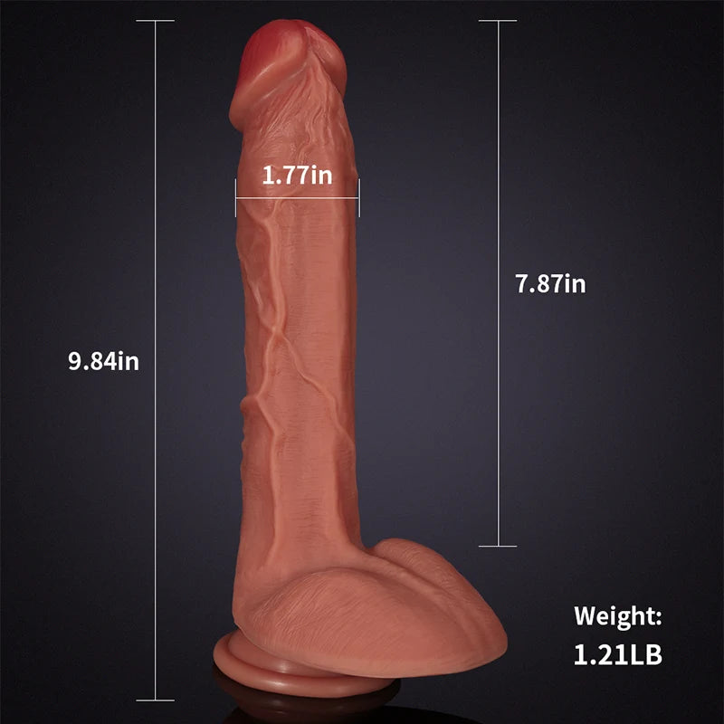 9.84Inch Lifelike Big Testicles Silicone Dildo