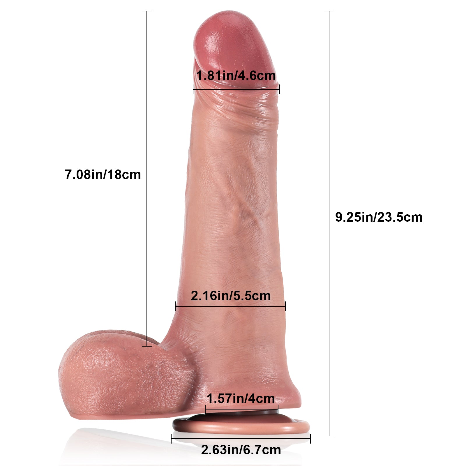 9"  Real Dick Sliding Skin Strap on Dildo With Moving Balls