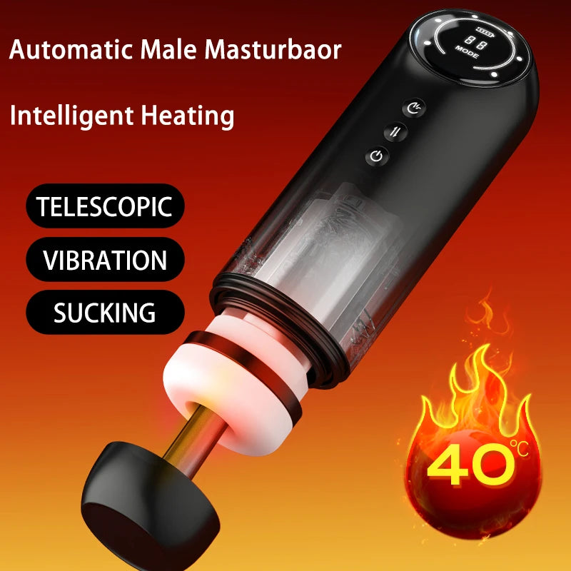 Auto Stroker with Thrusting Sucking Vibrating Mode and Heating Base