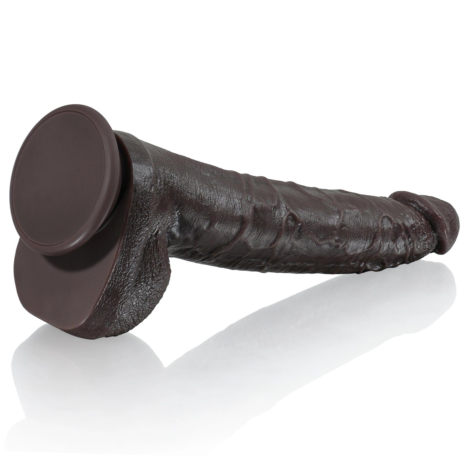 10.8" Large Black Dual Density Silicone Dildo
