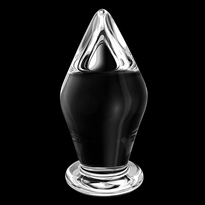 3Pcs Huge Transparent Glass Butt Plug