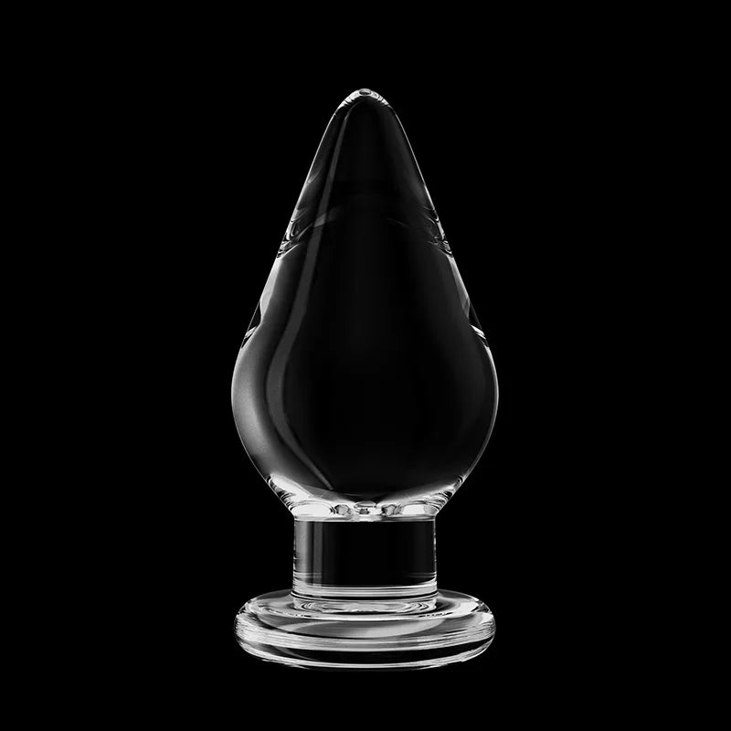 3Pcs Huge Transparent Glass Butt Plug