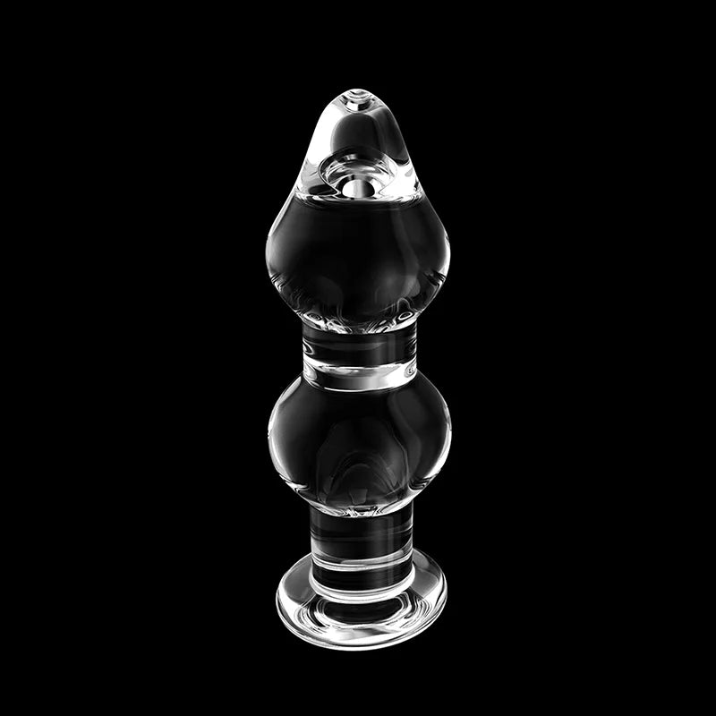 3Pcs Huge Transparent Glass Butt Plug