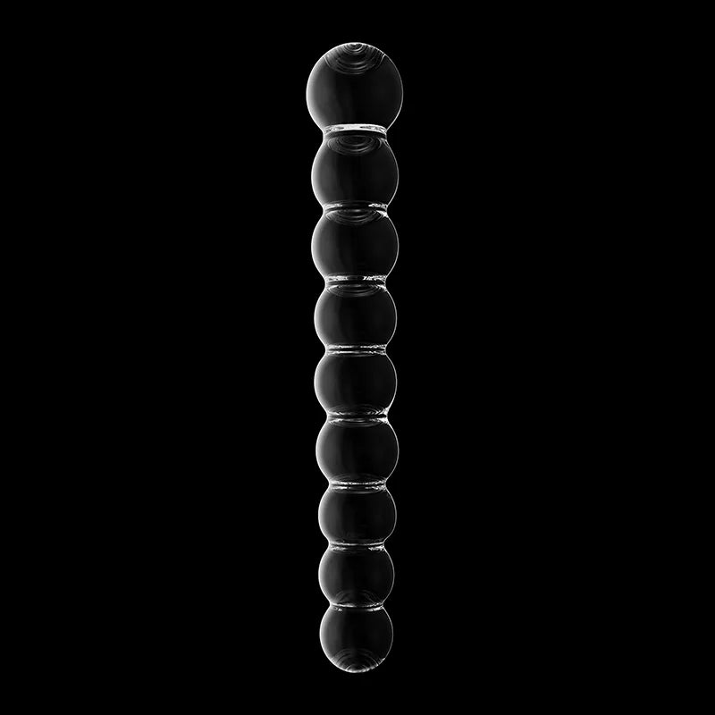 8.66 Inch Transparent Anal Beads Glass Dildo
