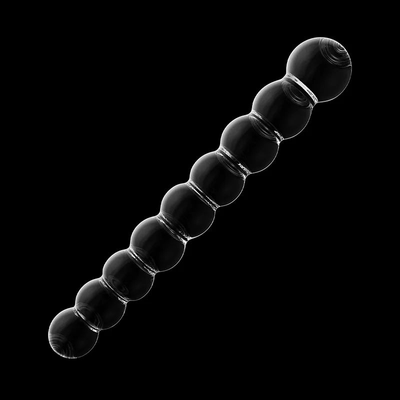 8.66 Inch Transparent Anal Beads Glass Dildo
