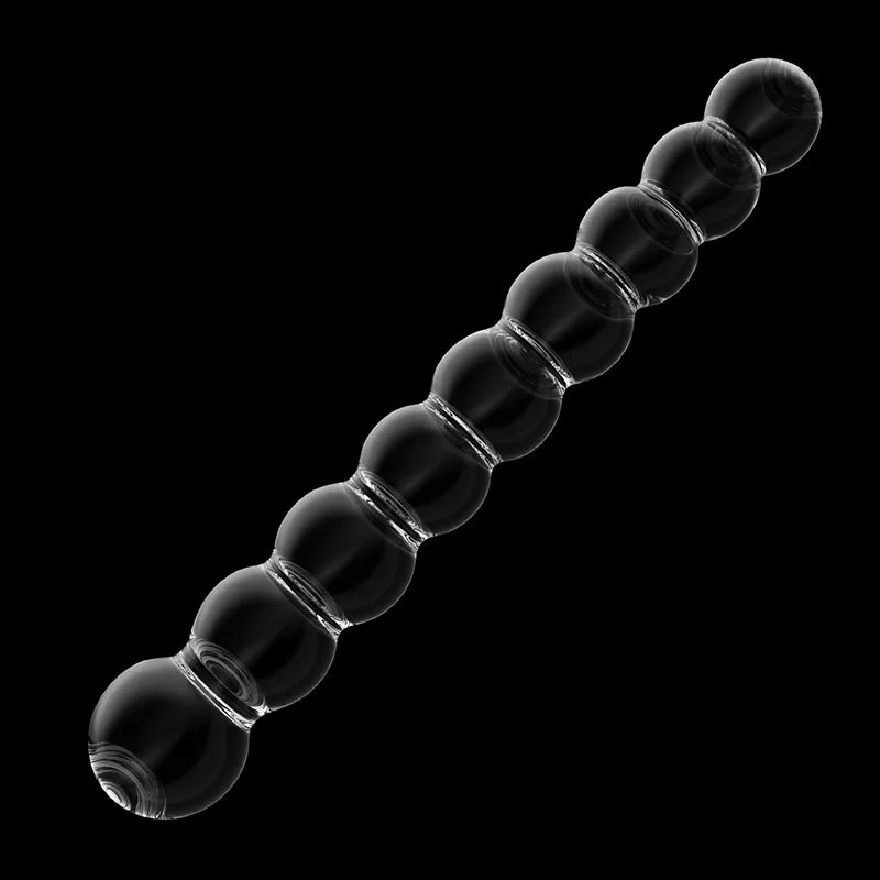 8.66 Inch Transparent Anal Beads Glass Dildo