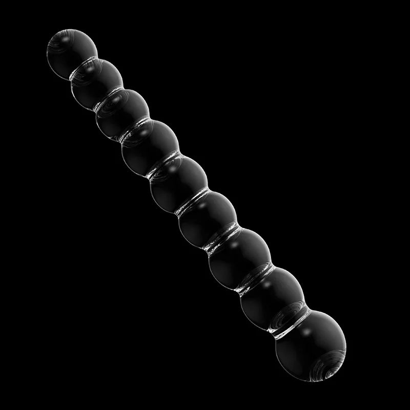 8.66 Inch Transparent Anal Beads Glass Dildo