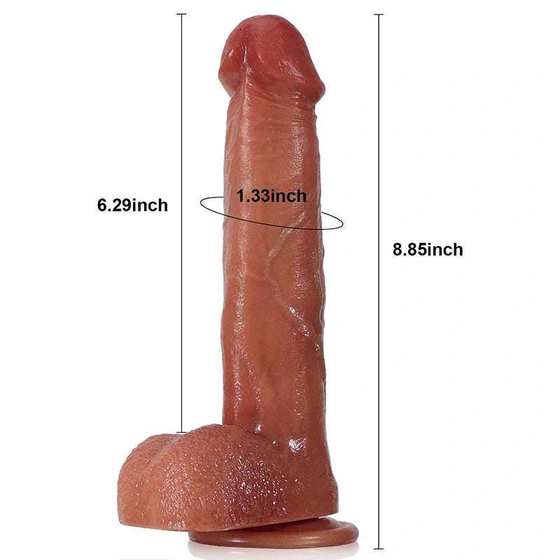 8.8" Heating Thrusting Dildo with 3 Telescoping & 5 Vibrating Modes