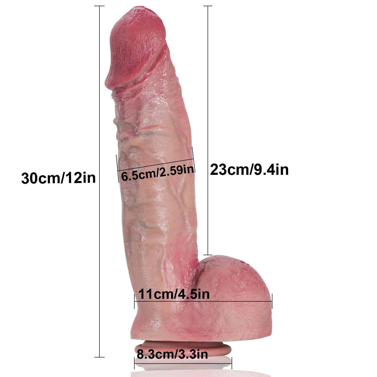 12" Super Thick Silicone Large Realistic Dildo