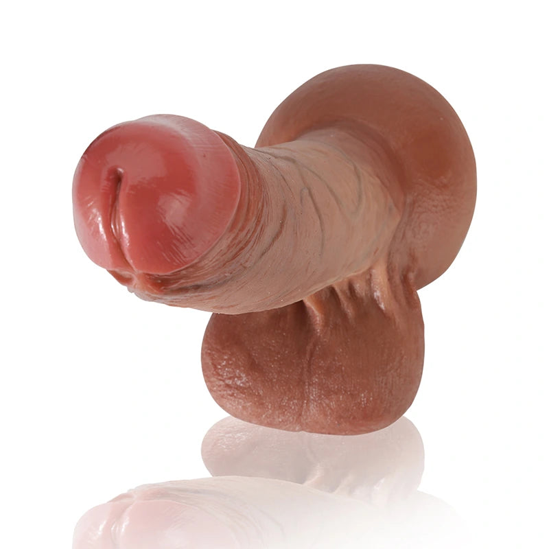 12.79" Lifelike Double Layer Silicone Dildo with Balls