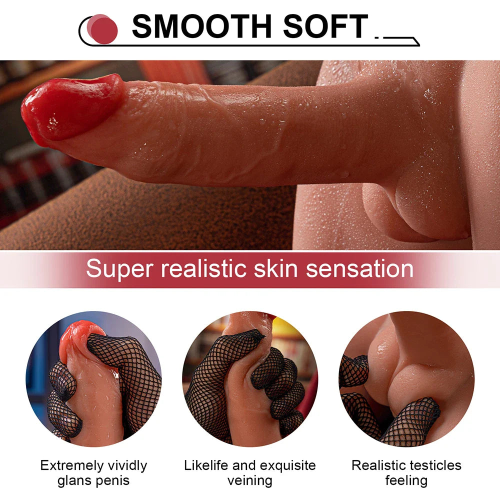 Kyle-9.03LB Male Sex Torso With 6.69″ Thrusting & Vibrating Dildo