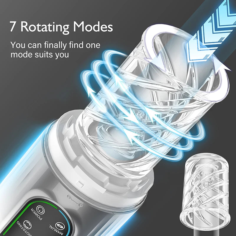 New Version 7 Modes Rotation & Suction Waterproof Blowjob Machine